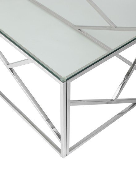 Журнальный столик Stool Group Арт Деко 120x60 ECT-015 (прозрачное стекло/сталь серебристый)