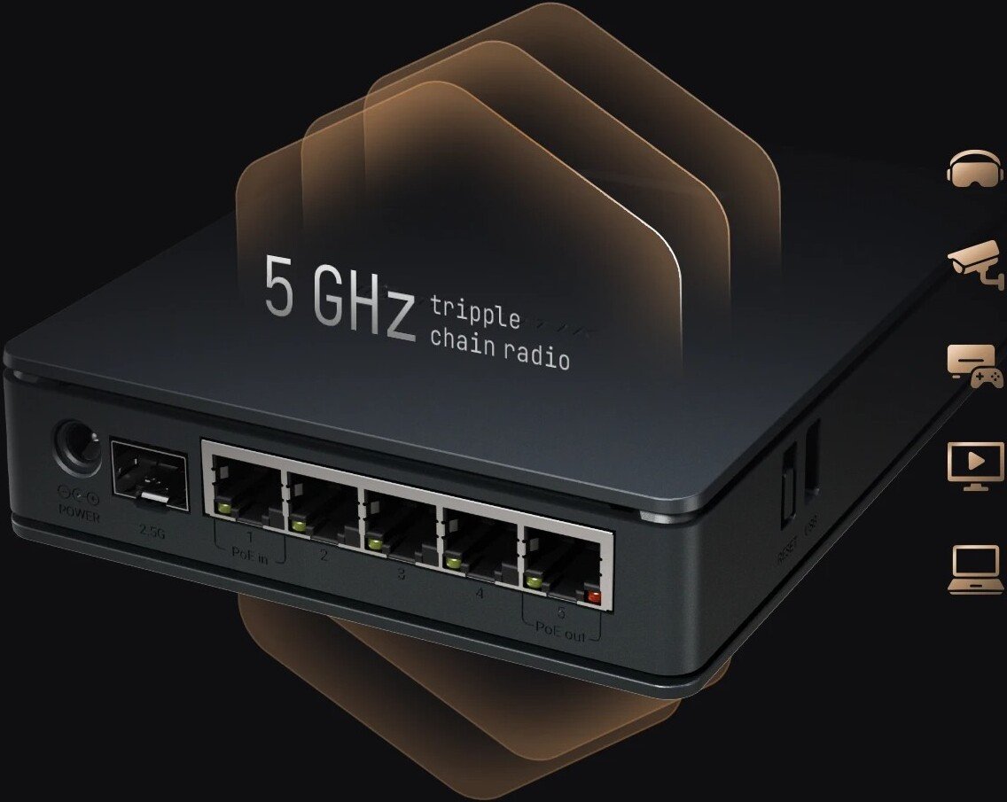 Wi-Fi роутер Mikrotik hAP ax S E62iUGS-2axD5axT