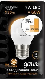 Светодиодная лампа Gauss E27 7 Вт 2700 К [105102107-S]