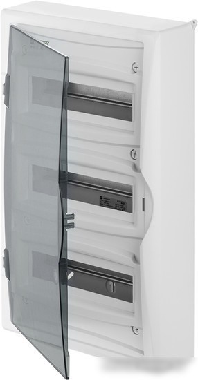 Бокс пластиковый Elektro-Plast Eco Box 3x12M, N/PE 4x 6x16+3x10mm2, дымчатая пласт. дверь, белый RAL9003, 560x354x107mm, IP40