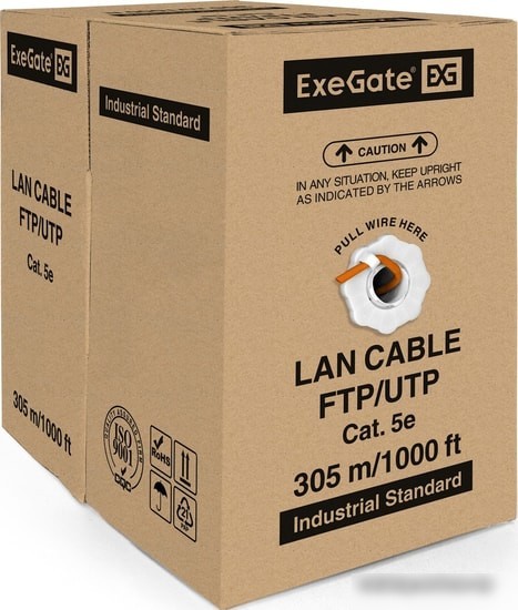 Кабель ExeGate FUTP4-C5e-CU-S24-IN-LSZH-OR-305 FTP