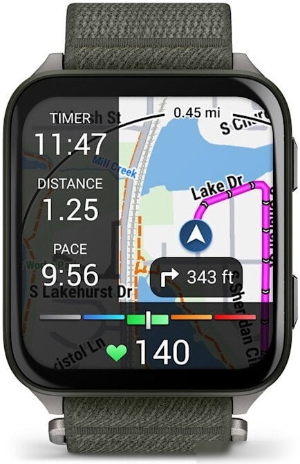 Умные часы Garmin Venu X1 (титановый/зеленый)