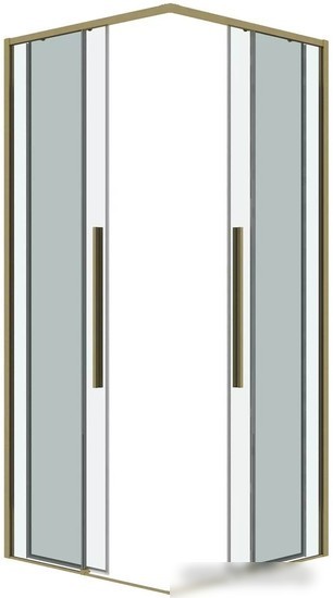 Душевой уголок Grossman Galaxy 70x70x195 300.K33.01.7070.32.00 (золото сатин/прозрачное стекло)