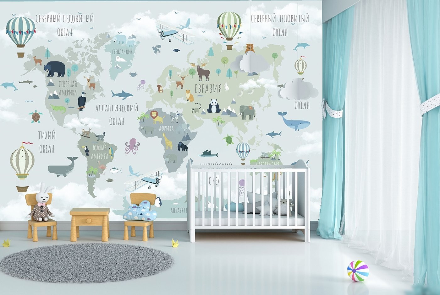 Фотообои Citydecor Карта мира на русском 10 400x260