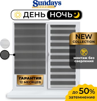 Шторы день-ночь Sundays Home ДН LB 111-10 90x160 (графитовый)