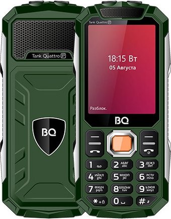 Кнопочный телефон BQ BQ-2817 Tank Quattro Power (зеленый)