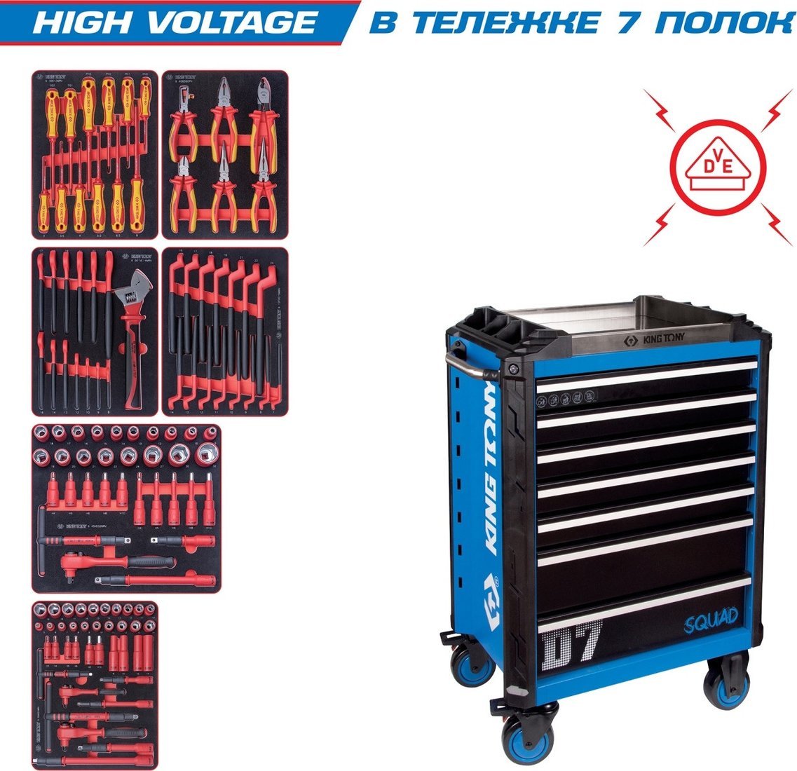 Универсальный набор инструментов King Tony High voltage 9SQ31-117MRVE (117 предметов)