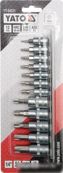 Набор бит Yato YT-04331 (12 предметов)