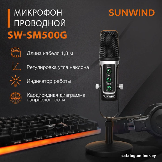 Проводной микрофон SunWind SW-SM500G