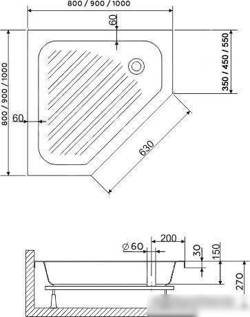 Душевой поддон RGW BТ/CL-S 16180588-51 80x80