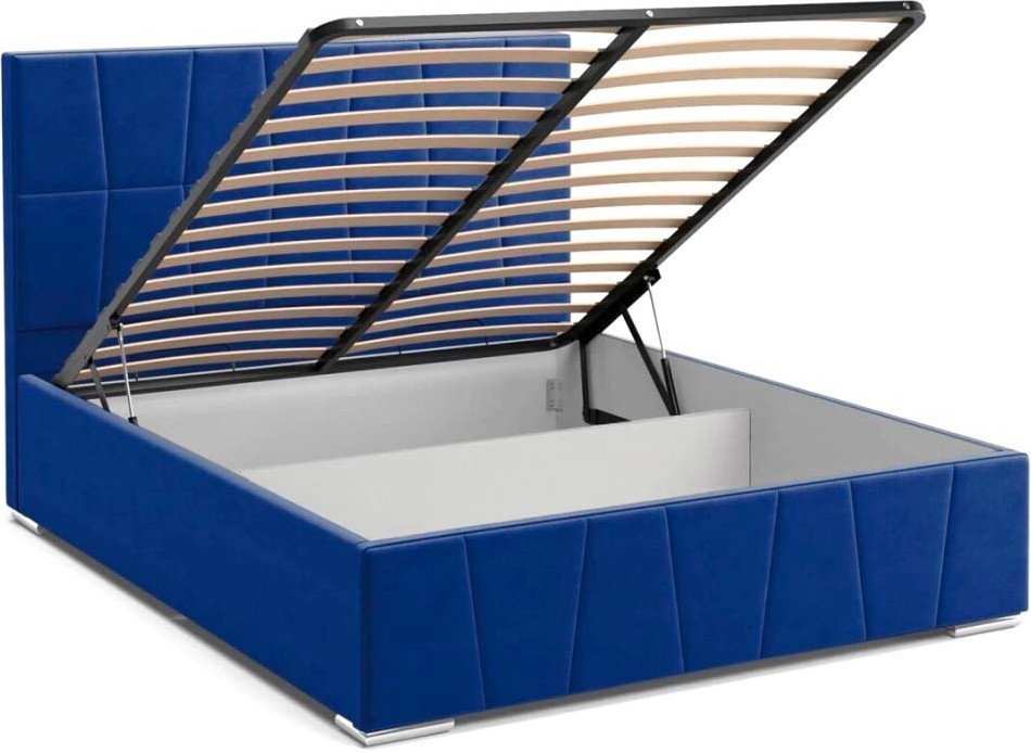 Кровать Stolline Пассаж 45 с ПМ/Н 140x200 (mustang 78 синий)