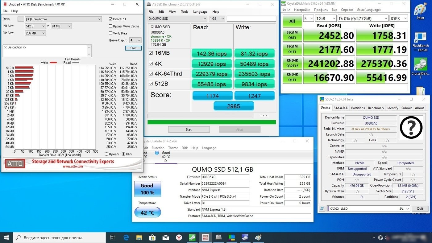 SSD QUMO Novation M2 NVMe 512GB Q3DT-512GSKF-NM2