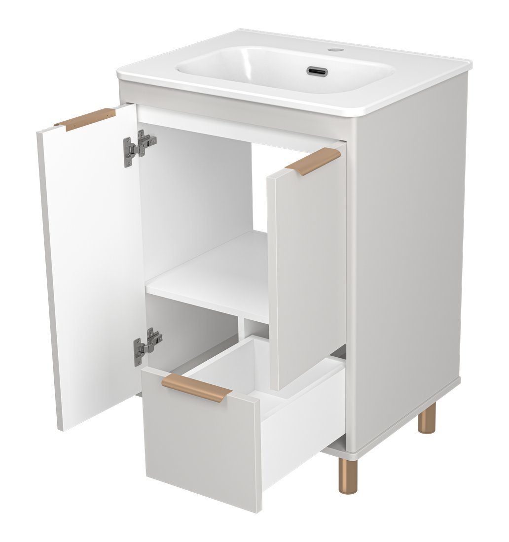 Brevita Тумба с умывальником Risacca Crema 60 RIS-06060-0342Я+B-OND060-01 (серый кашемир)
