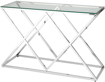 Консольный стол Stool Group Инсигния 120x40 ECST-026 (прозрачное стекло/сталь серебристый)