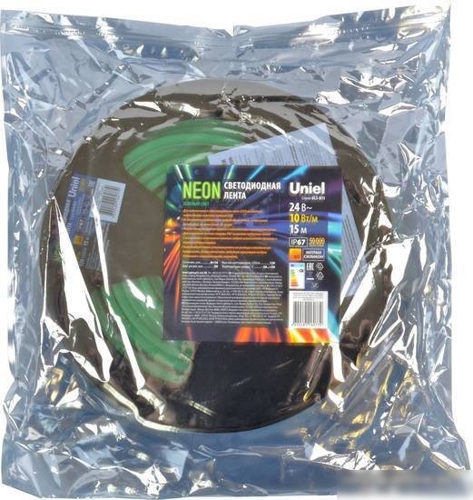 Гибкий неон Uniel ULS-N11-2835-120LED/m-8mm-IP67-DC24V-10W/m-15M-GREEN