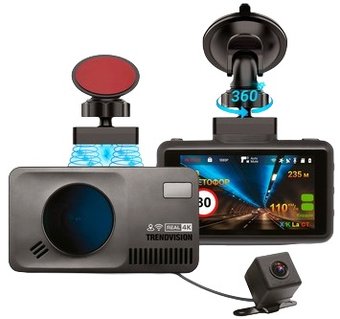 Видеорегистратор-радар детектор-GPS информатор (3в1) TrendVision DriveCam Real 4K Signature LNA 2CH