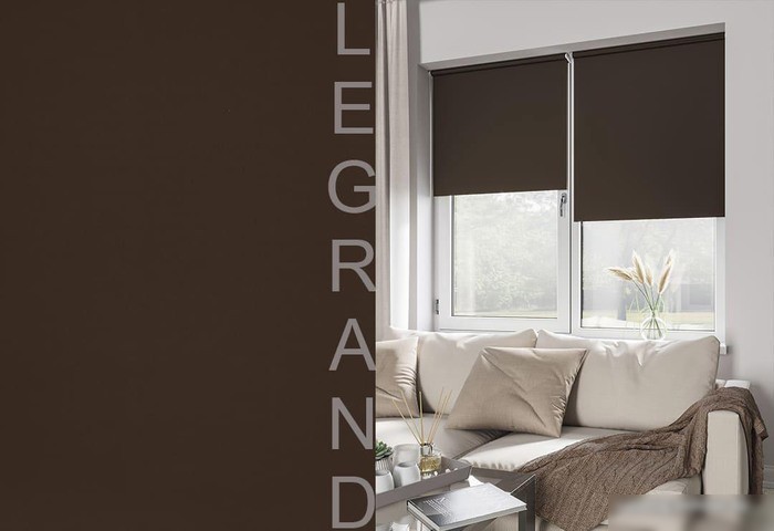 Рулонные шторы Legrand Блэкаут 140x175 (шоколад)