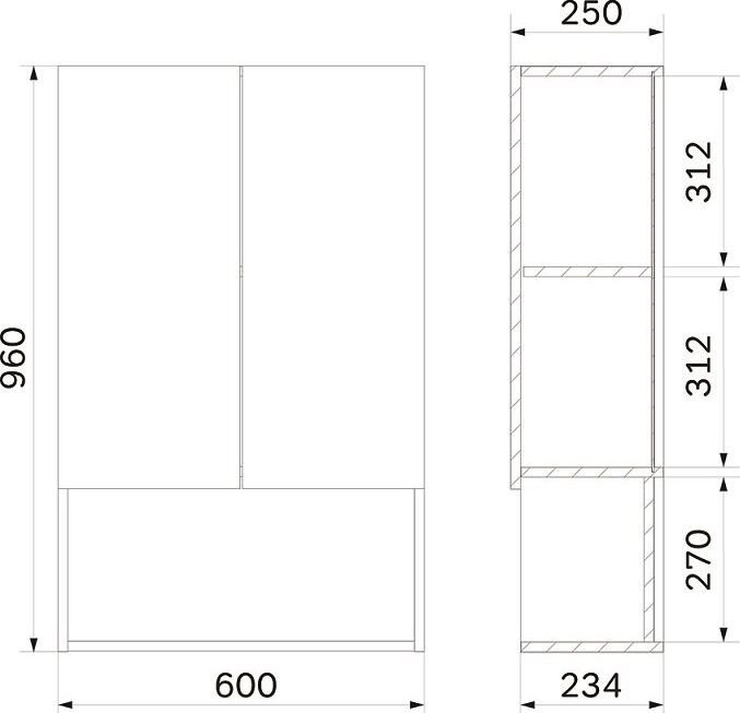 AM.PM Шкаф для ванной X-Joy M85CHX06021WG (белый глянец)