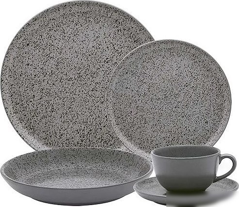 Чашка с блюдцем Oxford Flat Shape Gray 136444 AO04-1C06