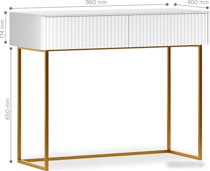 Консольный стол Shtabe Gross 6011 (RAL 9003/золото)