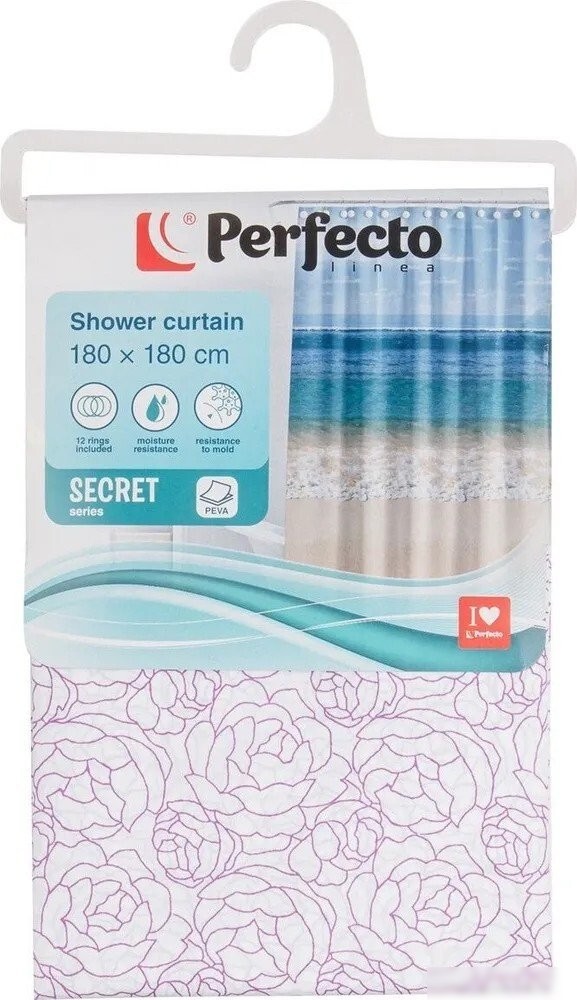 Шторка-занавеска для ванны Perfecto Linea Secret 36-118108 (розы)