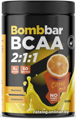 BCAA Bombbar BCAA 2:1:1 (300 г, цитрус) BCAA Bombbar BCAA 2:1:1 (300 г, цитрус)