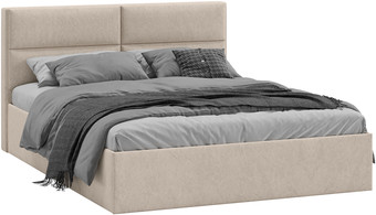 Кровать Трия Глосс универсальный тип 1 с ПМ 160x200 (микровелюр Wellmart Dark Beige)