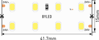 Светодиодная лента Byled BLS2835-192-24-20.8-WW-LUX