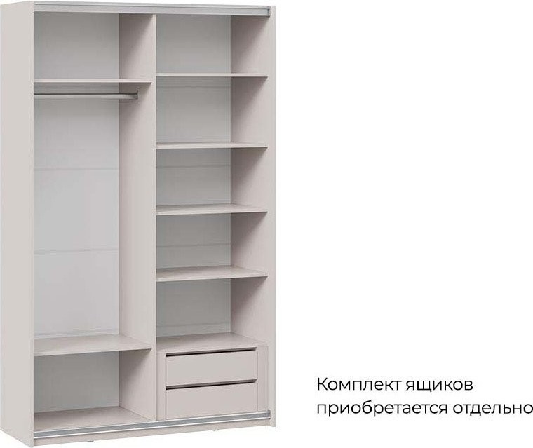 Шкаф-купе Трия Оскар Хилтон Т2 1400 271064 (ручка белая/кашемир/кашемир сатин)