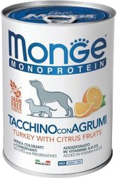 Сухой корм для собак Monge Dog Natural Monoprotein Fruits индейка с рисом и цитрусовыми (400 г)
