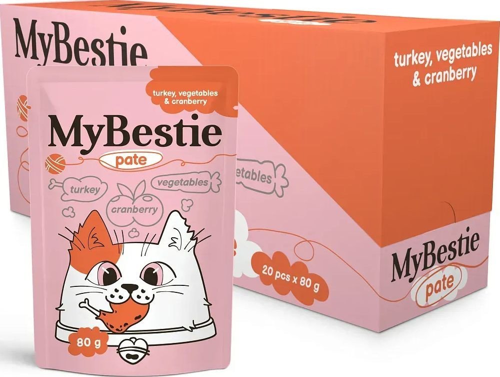 Пресервы MyBestie Паштет с мясом Индейки, Овощами и Клюквой (80 г)