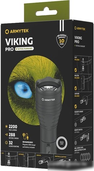 Фонарь Armytek Viking Pro Magnet USB (белый)