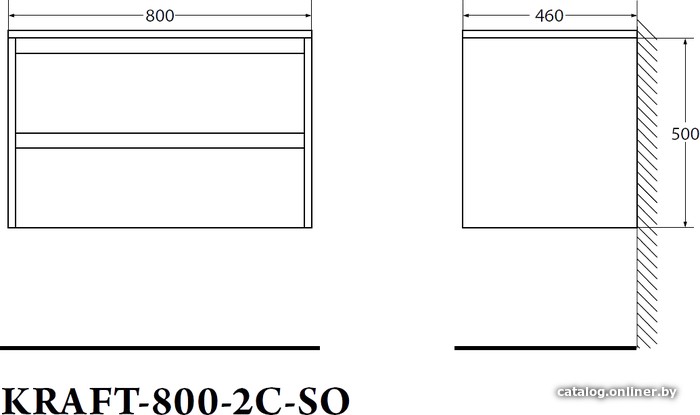 BelBagno Тумба под умывальник Kraft-800-2C-SO-BO (bianco opaco)