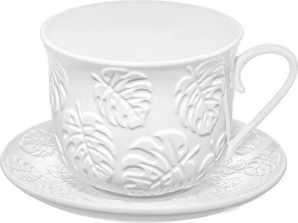 Чашка с блюдцем Elan Gallery Тропики 950447