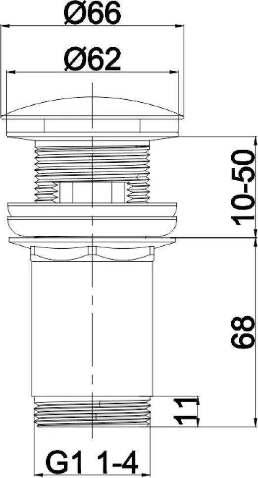 Донный клапан Whitecross A706NIB (брашированный никель)