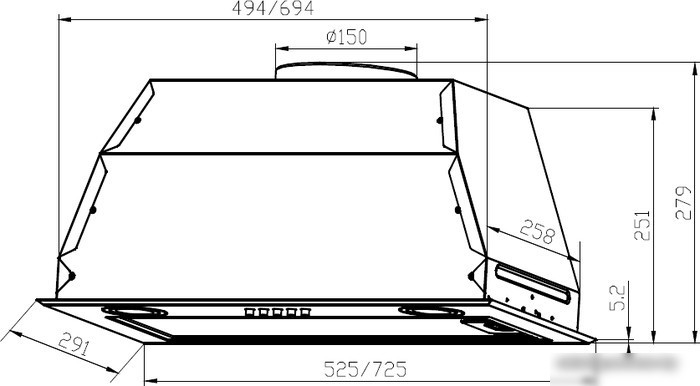 Кухонная вытяжка LEX GS Bloc P 600 (черный)