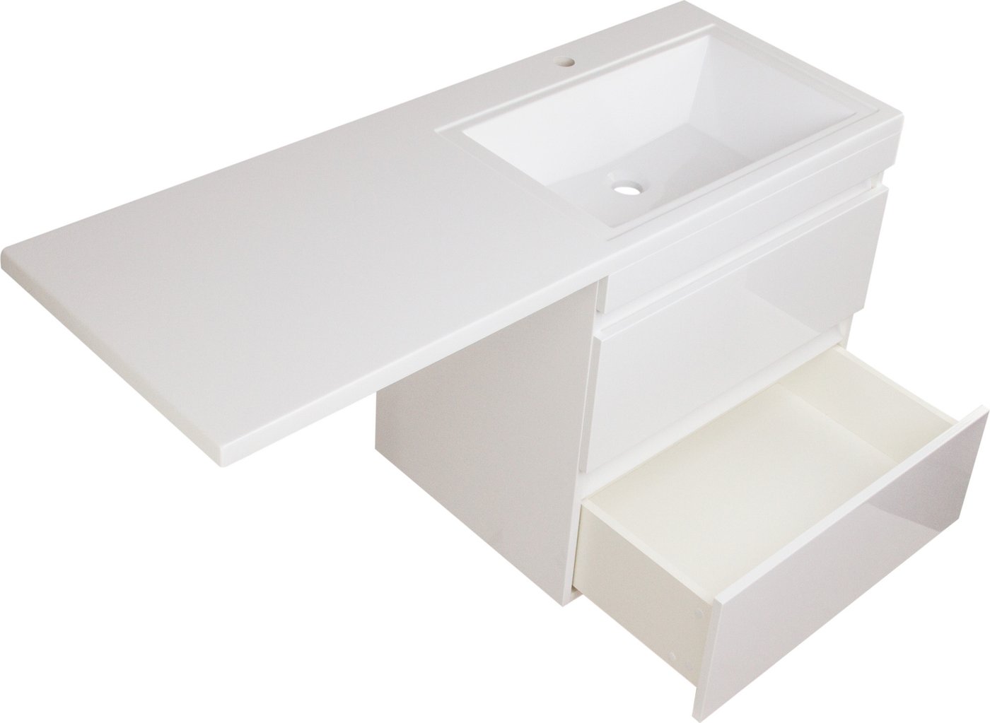 Symbolite Тумба с умывальником Даллас 150 Люкс Plus 2 ящика + Даллас 150x48.2 (подвесная, левый, эмаль белый)
