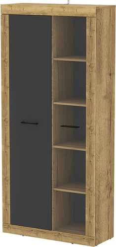 Шкаф-витрина Интерлиния Loft LT-ШВ1 (дуб золотой/антрацит)