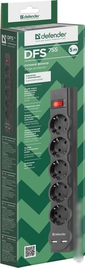 Сетевой фильтр Defender DFS 755