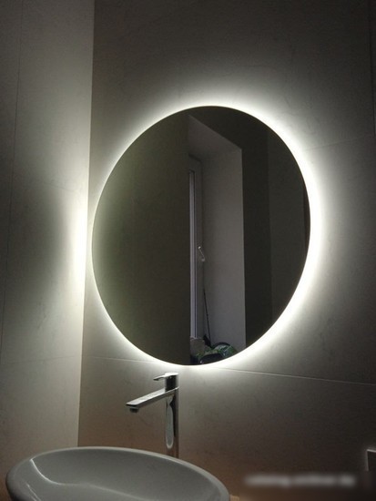 Пекам Зеркало LED RingFly-70х70scl (сенсор на прикосновение/часы)