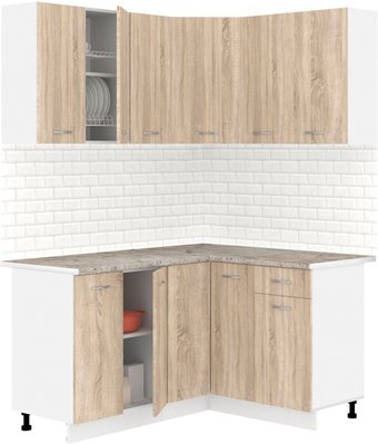 Готовая кухня Кортекс-мебель Корнелия Лира 1.5x1.3 (дуб сонома/марсель)