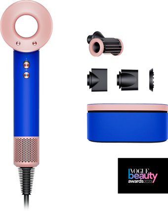Фен Dyson HD15 Supersonic (с переходником на евровилку, синие румяна)