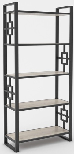 Стеллаж Hype Mebel Квадро 50x170 (черный/дуб галифакс натуральный)