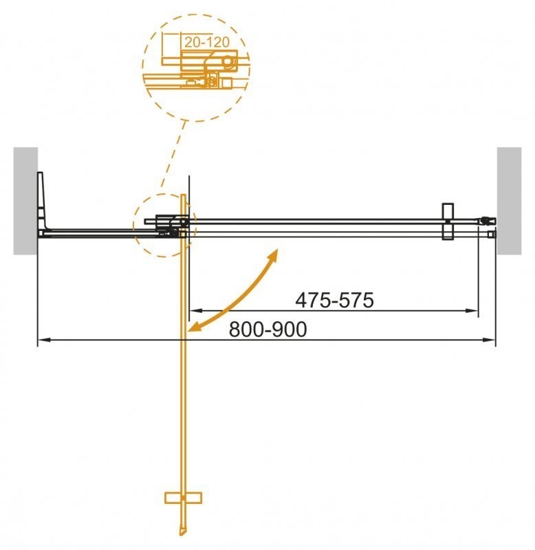 Душевая дверь Cezares SLIDER-B-1-80/90-C-BORO