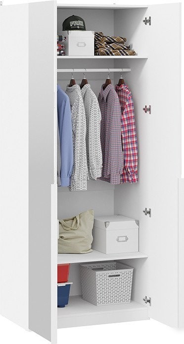 Шкаф распашной Трия Порто СМ-393.07.004 с 2 зеркальными дверями (белый жемчуг/белый жемчуг)