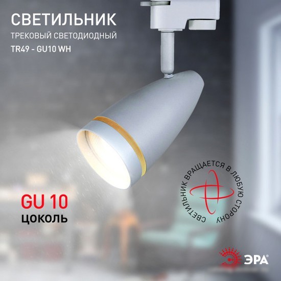 Трековый светильник ЭРА TR49-GU10 WH Б0054161