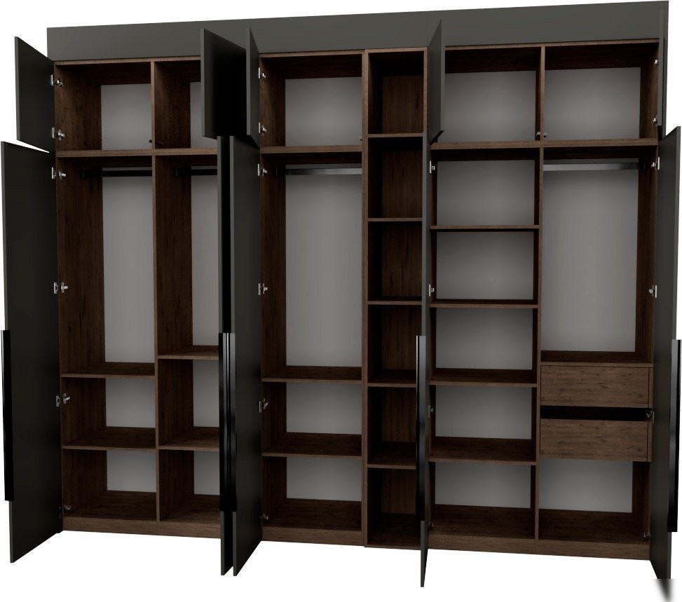 Шкаф распашной Рэйгрупп Рэй S257-В13-2-WKW В13-2 (дуб веллингтон/кобальт)