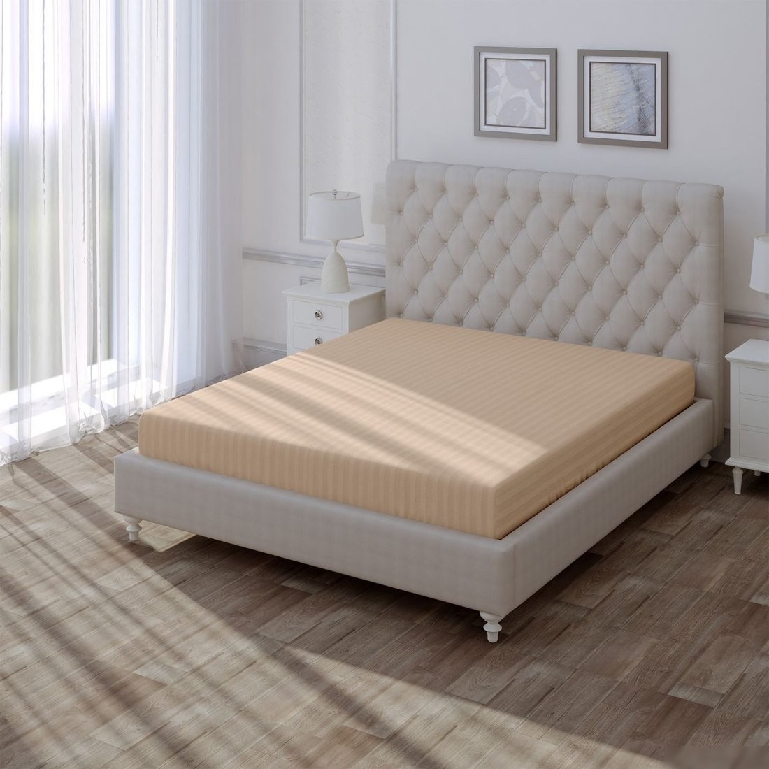 Постельное белье Verossa Stripe на резинке 180x200x30 784516 (Bronze)