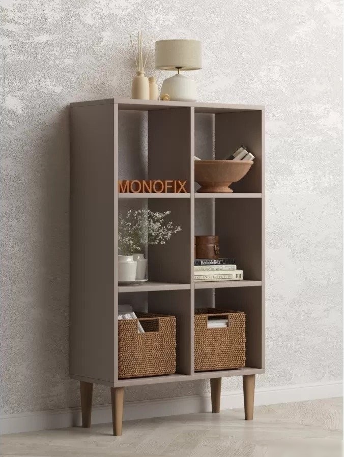 Стеллаж MONOFIX Одос Вертикальный 6 секций (капучино)
