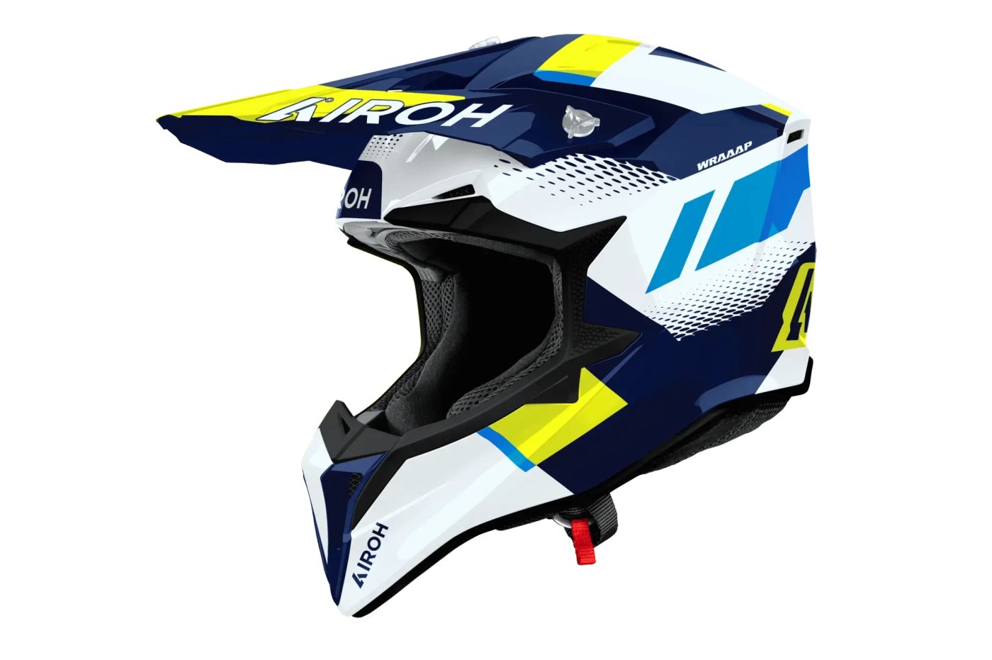 Мотошлем Airoh WRAAAP Vision WRAV31-S (S, желтый/синий глянец)
